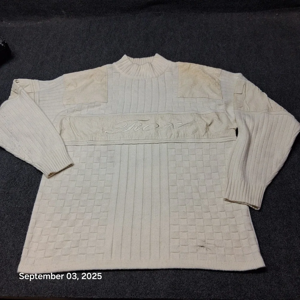 VTG Y2K 90s Platinum Life‎ Bare Fox Biggie Sweater Size 3XL White